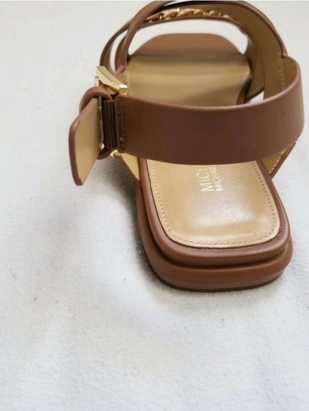 🆕 🌹 MICHAEL Michael Kors Cris Cross Brown Flat Sandals 6.5M (retail $125) - Picture 8 of 12